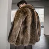 Designer Autumn/Winter Mink Pälsrock för män Hela kostym Krage Medium Längd förtjockad varma män 6422