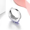Klusterringar naturliga tanzaniter fasta silver kvinnors ring 1,6 s äkta ädelsten romantisk utsökt stil s925 fin smycken toppkvalitet