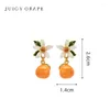 Dangle Earrings Juicy Grape Orange Garnia Drop Sweet Fruit FlowerEaring for Women 925 Sterling Silveredle Christm