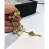 Van Clover Bilezik Altın Takım Tasarımcı Kadınlar için Pearl v Gold Beş Çiçek Bilezik Kadın Kaplama 18K Doğal Kalsedon
