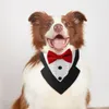 Hundkläder justerbar husdjurskrage mjuk paljett bågbandana för hundar bekväm triangel halsdukfest