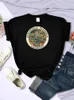 Kadın Tişörtleri Psychedelic Araştırma Gönüllü Renkli Retro Baskı Kadın T-Shirts Street Hip Hop Tee Giysileri Vintage Rahat Kadın