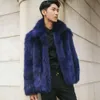 Tasarımcı Taklit Kürk Mens Kore İnce Fit Kısa Ceket Ceket Sonbahar ve Kış Giyim 2buz