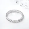 Smyoue 09CT 2 mm Pierścień dla kobiet mężczyzn Pełny enternity mecz Wedding Diamond Band 100 925 Solid Srebrne Pierścienie 240122