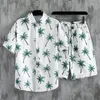 Survêtements pour hommes Coconut Tree Beach Shirt Ensembles Summer Hawaii Style Short à manches courtes Casual Holiday Hommes 2 pièces Costume Outfit Set