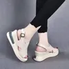 Scarpe eleganti 2024 Sandali da donna Punta aperta Tacchi in pelle PU Piattaforma da ufficio estiva Taglie forti Zeppa Solid Muher