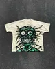 Men's T-Shirts Harajuku Monsters Print t shirt Women Streetwear Grunge graphic t shirts Vintage korean Goth gothic Y2k Top new women clothing T240202
