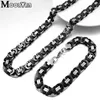 Moorvan Stainless Steel Men Jewelry Set Fashion Egypt Byzantine Bracelet Necklace Sets 11mm Width Jewellery for Women's Man's 240118