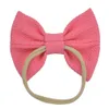 Hair Accessories New 2.5 Baby Bows Nylon Headband Kids Girls Knotbow Elastic Headbands Child Waffle Bow With Clips Hairpins Headwear D Dhbvg