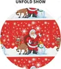 Stoli Santa Renideer Snowman z płatkiem śniegu okrągłe obrus wodoodporna do mycia osłona 60 w Buffet Party Camping Decor