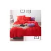 Set di biancheria da letto Tessuto in pile bianco rosa Inverno spesso 20 Set di biancheria da letto in puro colore Visone Veet Piumino Er Lenzuolo Federe in lino Drop Deliv Dhfv6