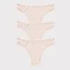 Women's Panties BANNIROU 3Pcs Underwear Tanga Ice Silk Soft Breathable Female Thongs Ladies Intimates For Woman