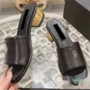 Womens Chunky Heels Sandals Slip On Slippers Designer Sheepskin Cloth Slides Mules Outdoor