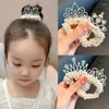 Hårtillbehör Fashion Pearl Crown Princess Bands Elastic Rubber Children Ball Bun Ties Styling