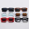 Sunglasses Fashionable square sunglasses for mens sunshades UV400 retro blue tea sunglasses summer outdoor glasses wholesale J240202