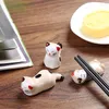 Baguettes 1PC porte-baguettes en céramique chat Panda repos créatif mignon support cuisine fournitures vaisselle ustensile décoration de la maison