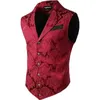 Hombres Chaleco elegante Flor Slim Fit Traje masculino Chaleco Vestido Chaqueta formal para boda Casual Vintage 240125