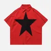 Men's T Shirts Retro Star Pattern Printing Relaxed And Casual High Street Hip-hop Fashion Goth Men Women With Zipper T-shirts.