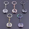 Chaves de chaves de chaveiro para mulheres/homens Pingente Pingente Chave anel de cinco acessórios de cores Llaveros Charme redondo Gesto flutuante