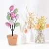 Decorative Flowers Easter Egg Potted Plant Decoration Tabletop Centerpiece Bonsai Figurine Ornament Sign Statue Decorations Emblems