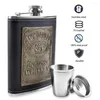 Hip Flasks 7oz 8oz Pocket Flask PU Leather Covered Small Stainless Steel Wine Pot For Alcohol Portable Whiskey Flagon Men Gift