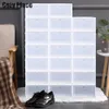 20Pcs Shoe Rack Shoes Storage Organizer System Transparent Shoe Cabinet Furniture Stackable Sneaker Box Display Case Storage Box 240129