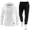 Tracksuit Men Brand Male Solid Hooded SweatshirtPants Set Mens Hoodie Sweat Suit Casual Sportswear S-5XL Plus Size 240124