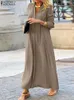 Casual Dresses 2024 Zanzea Elegant V Neck Long Sleeve Dress Oversize Women Autumn Sundress Robe Femme Stylish Work Solid Shirt Vestidos