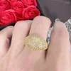 Cluster-Ringe Luxus-Kristall-Frauen-Brautring mit vollen Steinen Erstklassiges Silber 925 Sterling für Dame Hochzeit Verlobung Viele Größen