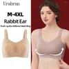 BRAS UBAU 3XL Grande taille Sous-vêtements non marquants Femmes Sports pour collecter des seins latéraux Anti-affaissement Anneau non en acier Soutien-gorge push-up vers le haut