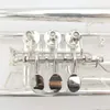 BULUKE BDK-600S Silverpläterad professionell B Flat trumpet Flat Key Trumpet med munstycke Vindinstrument