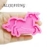 Bakningsformar Glänsande nyckelring Pegasus Unicorn Horse Key Ring Decoration Silikonform för DIY -epoxiharts DY0151