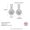 Släpp örhängen 925 Silver Women Luxury Real Gra I CT Bridal Wedding Engagement Earing Fine SMYELLTIK 240131