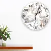 Wall Clocks Abstract Graffiti White Marble Round Clock Acrylic Hanging Silent Time Home Interior Bedroom Living Room Office Decor