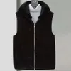 Designer Autumn and Winter Solid Color Mens Fur Vest Imitation Mink Integrated Sleeveless Jacket for Men 3XRZ