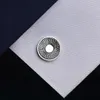 Savoyshi Classic Round Metal Cufflinks for Mens French Shirt High Polishing Black Cuff Links Business Gifts無料カスタム240124