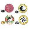 Broches Feng Shui émail broches géomancie Tai Chi Yin Yang huit trigrammes signe symbolique broche revers insignes bijoux cadeau pour les amis