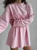 Kvinnors T-skjortor Miuukomiya långärmad överdimensionerad skjorta kvinnor bomull Vita mode toppar lösa topp tees rosa t-shirts