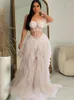 Casual Dresses Beyprern Beautiful Ruffles Chffion Party Feather Maxi Dress Elegant Sheer Mesh Corset Long Gowns Birthday Outfits