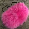 Pink- Real Fox Fur Bag damväska Hand varmare kedja axel handväska tote handväska väska2559