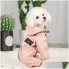 Dog Apparel Reflective Raincoat Night Walk Rain Coat For Small Dogs Waterproof Clothes Chihuahua Labrador Jumpsuit Hooded Drop Deliver Othfd