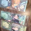 Chaveiros Jogo Genshin Impact Bela Pintura HD Laser Papel Dupla Face Gilded Bookmark Cartão Postal para Fãs Presentes Coleções Página de Livro