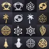 Charms 5pcs/lot Coconut Palm Tree DIY 316 Stainless Steel Flower Leaf Pineapple Pendant Christmas Trees Connectors Charm