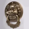 30CM Large Cast Lion Head Door Knocker Ring Pull Vintage Brass Handle Solid Wood Door Knock for Entry Improvement 240127