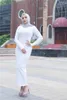 Ropa étnica Musulmán Casual Punto Dentro Túnicas Básicas Musulmane Turco Negro Blanco Abaya Vestido Árabe Servicio de Adoración Abayas Wj2312