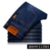 Herenjeans 2024 Winter Warm Voor Mannen Slanke Rechte Plus Fluwelen Dikke Denim Broek Stretch Grote Maat Klassieke Casual Lange Broek