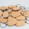Sleutelhangers 10 stuks blanco houten sleutelhanger rechthoek sleutel tag DIY houten spaties huisdier souvenir plaat