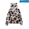 Women's Hoodies Kids Black White Cow Hoodie Sweatshirt Cartoon Boys Girls Jacket Coat Teen Clothes Autumn Winter