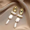 Boucles d'oreilles en perles pour Thanksgiving, bijoux européens et américains, baroques irréguliers exagérés, 2024