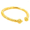 Bangle Ethlyn Dubai Ethiopian African Men Jewelry Eritrea Habesha Gold Color Opening Embossing Bracelets&bangles B24